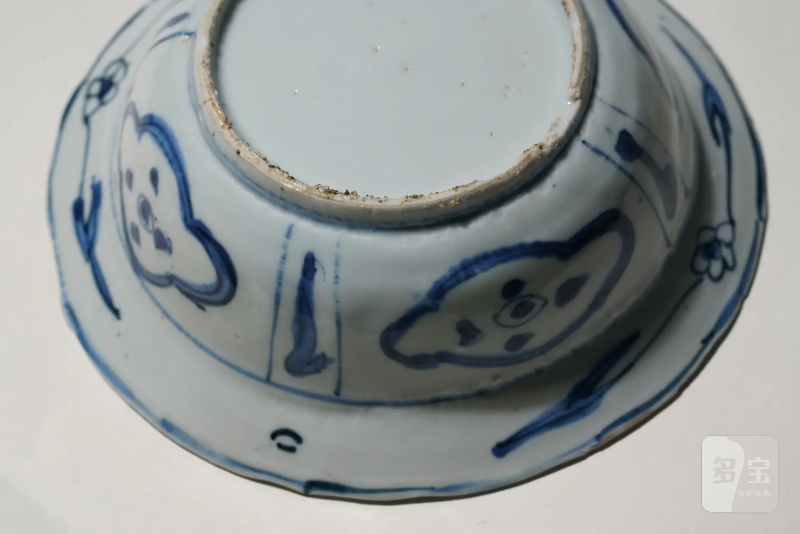 明万历 青花仙鹤纹浅碗 - 图7